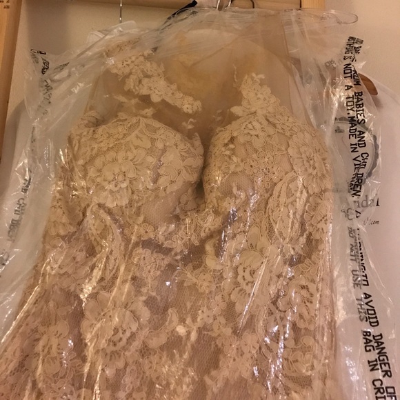 Pronovias it’s my party lace gown wedding dress beige - Picture 3 of 8